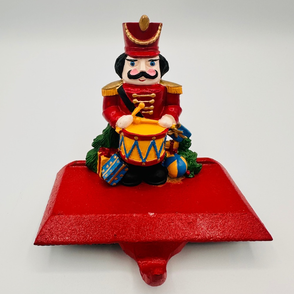 Windsor Collection Cast Iron Nutcracker Drummer Christmas Stocking Hanger VTG